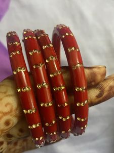 Price Drop Red Colour 4 Bangles Set Only @rs 150