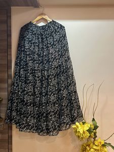 Black Pinteresty Floral Skirt