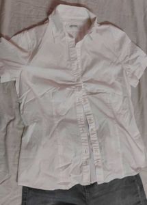 Y2k White Short Sleeve Top