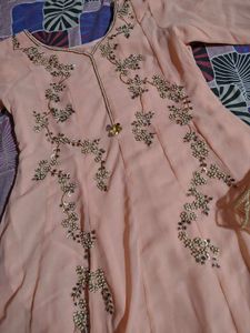 Hand Work Gown With Dupatta And Trouser