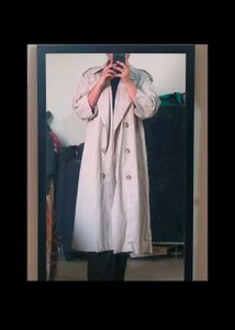 Koran Style Off-white Trench Overcoat