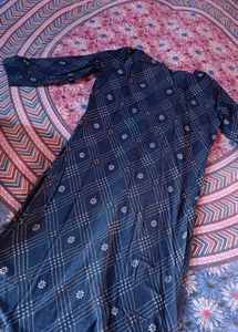 Navy Blue Bandhni Print Kurti