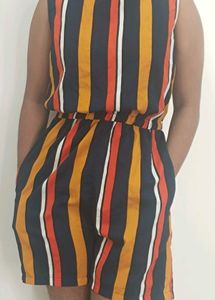 Striped Sleeveless Jumpsuit