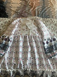 White Boho Indo Western Dress