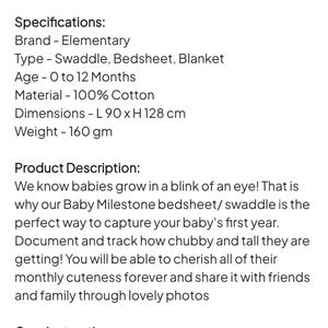 Baby Age Milestone Sheet