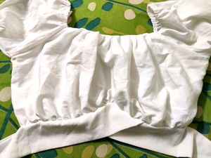 White Off Sholder Crop Top