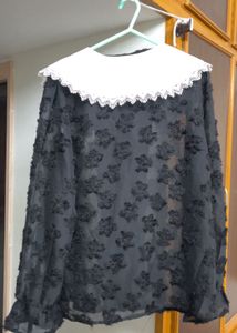 Elegant Black Floral Top