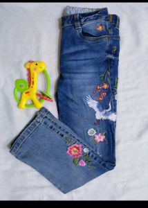 Girls Embroidery Jeans