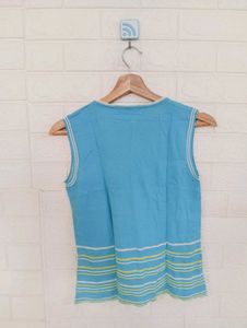 Blue Knit Tank Top