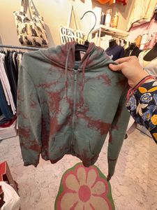 tie dye zipper hoodie