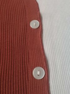 Two-Tone Button Up Crop Top