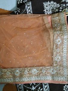 Peach Embroidered Lehenga Choli