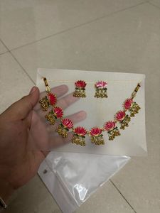 🆕 Pink Lotus Jewellery Set