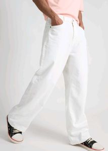 Iconic Men's White Wide Jeans