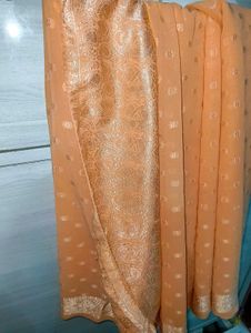 Elegant Peach Saree