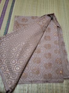 Pleasant Light Coffee Shade Saree With Chamki Work