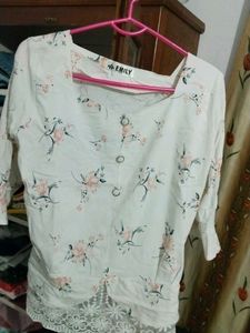 Floral Lace Trim Top