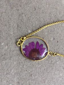 Handmade Gold Pressed Flower Bracelet