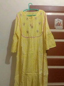 Yellow Embroidered Tunic