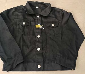 Stylish Black Denim Jacket, M Size