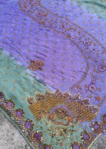 Elegant Purple hend work Saree