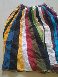 Colorful Striped Midi Skirt