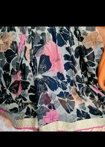 Half-half Pattern Saree
