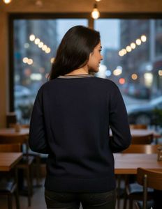 Stylish Black V-Neck Sweater