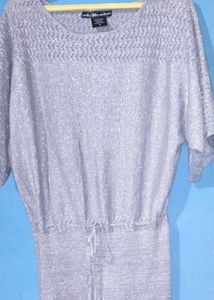 Party Wear Silver Shiny Top