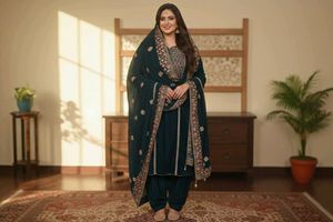 BestQuality DesignerVelvet Suit,Punjabi Jutti Free