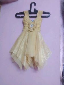 Cream Color Mini Frok For Kids
