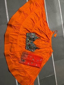 Navratri Orange Lehenga Choli Set