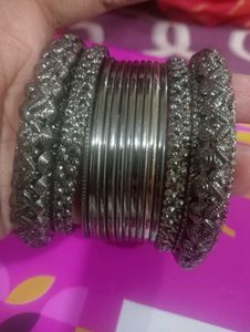 Oxidised Black Metal Bangles