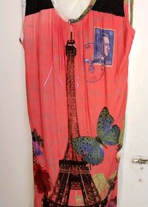 Paris Print Sleeveless Dress