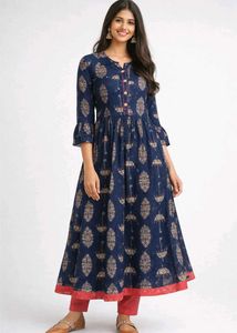 Elegant Blue Printed Kurta 🧿