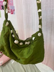 Shell Embellished Hobo Handmade Bag