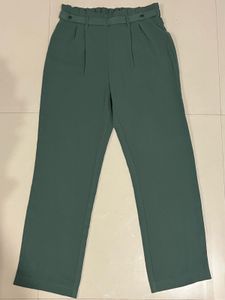 Olive Green Belted Trousers