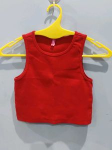 Red Cropped Tank Top