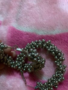 Hoop Earrings with Beaded Detail