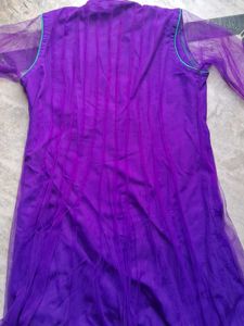 Purple Embroidered Anarkali Kurta