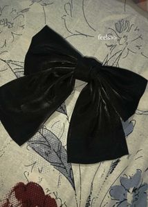 Black Velvet Bow Hair Clip