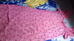 Pink Striped Floral Nightgown