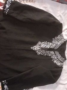 Embroidered Black Kurta
