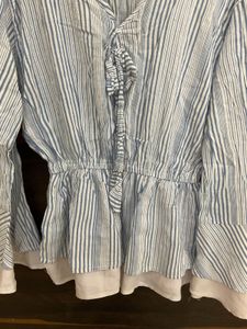 Striped Tie-Neck Top