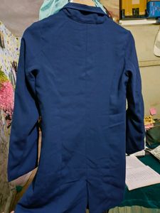 Ajio Navy Blue Full Sleeves Blazer
