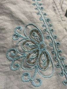 Imported Handwork Embroidered Light Blue Top