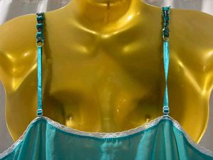 Teal Lace Trim Cami Dress