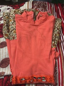 peach colour beautiful gown