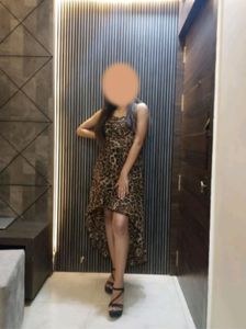 Leopard Print High Low Dress