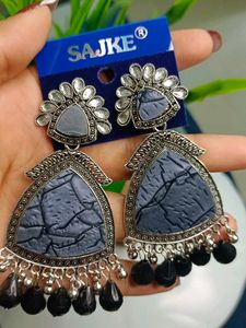 Black Oxidised Earrings